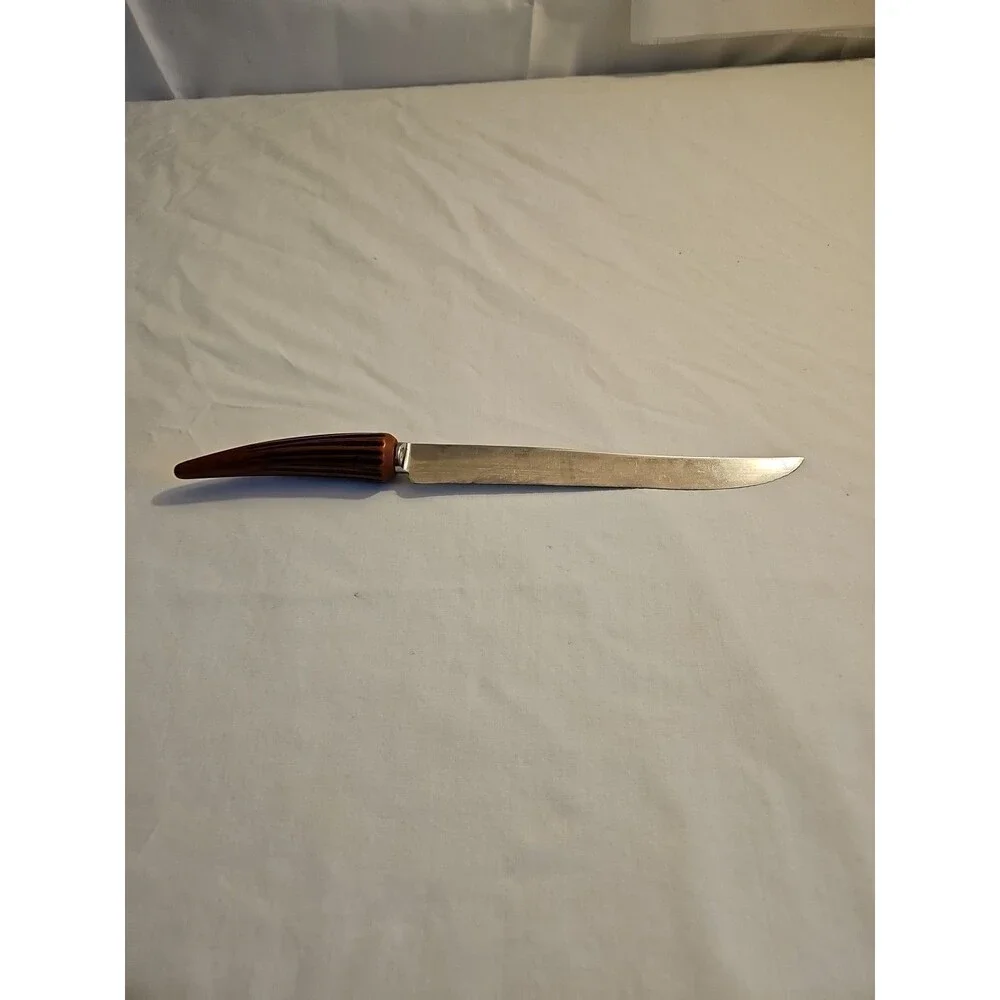 Vintage Sheffield England Crown Crest Carving Knife Pre-Owned 12.75